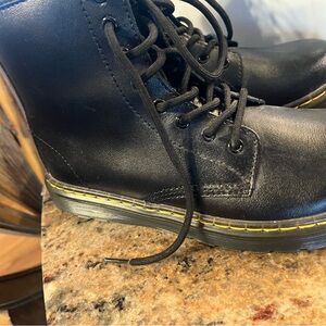 Dr. Martens Black and Yellow Boots with Iconic Stitching NEW